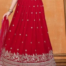 Lagorii Girls Embroidered Thread Work Ready to Wear Lehenga & Blouse With Dupatta-image-85