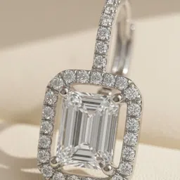 MODE & MINIMAL Rhodium-Plated Cubic Zirconia Studded And Beaded Square Drop Earrings image 2