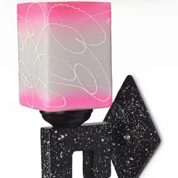 1ST TIME Pink & White Glass Traditional Cylinder Shaped Wall Lamp image 2