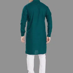 PulseIQ Men Pure Cotton Slim Fit Kurta image 3