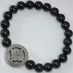 Gems Guru Unisex Flower Black Turquoise Bracelet image 3