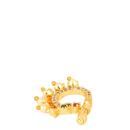 Opal Touch Gold-Plated Cubic Zirconia Studded Stud Nosepin image 3