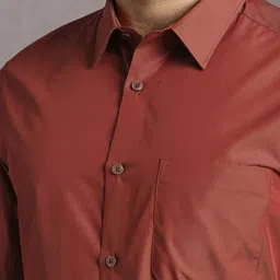 Louis Philippe Men Solid Spread Collar Pure Cotton Formal Shirt image 5