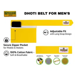 PRAKASAM COTTON Men Set Of 3 Cotton Canvas Dhoti Belts image 4