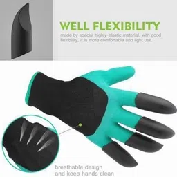 think n selecct Gardening Gloves, Garden Gloves With Right Hand Fingertips ABS Claws Gardening Shoulder Glove image 3