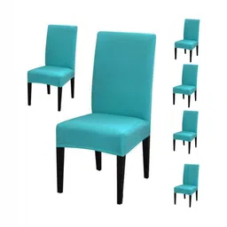 GIFTS ISLAND Set Of 6 Teal Blue Chair Covers-image-45