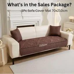 HOMETHREADS Brown & Brown Embroidered Sofa Cover image 5