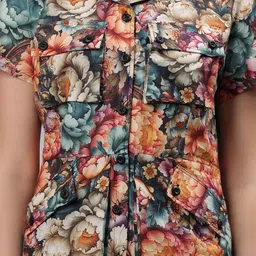 ETRAANA Floral Print Flutter Sleeve A-Line Midi Dress image 2