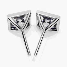 VALANOVA 925 Sterling Silver Plated With White Gold Diamond Studded Earrings- 0.91 gm image 3