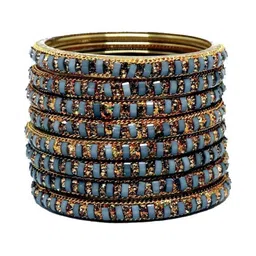 LLL FASHION Blue Glass Artificial Stones Bangle-picture-18