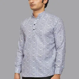 Bought First Men Geometric Printed Indie Prints Kurta image 4