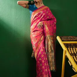 Suha Floral Zari Art Silk Banarasi Saree-picture-31