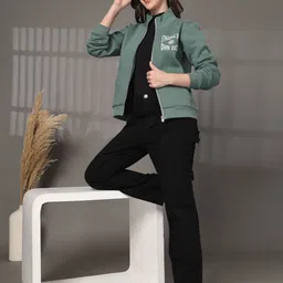 Thirty Threads Women Graphic Printed Front-Open Sweatshirt image 4