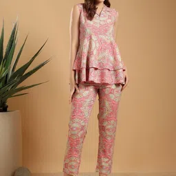 YOUR FASHION STORY Ethnic Motifs Printed Tunic With Trousers image 1