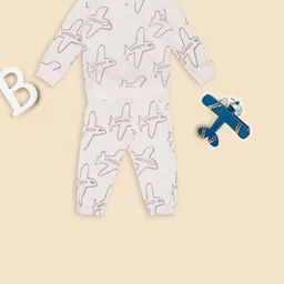 Pantaloons Baby Boys Printed Round Neck Pure Cotton T-shirt & Pyjamas-picture-37