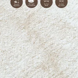 OBSESSIONS Beige & Off White Geometric Printed Anti-Skid Carpet image 4