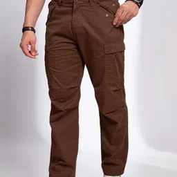 nostrum Men Relaxed Straight Leg Cargos Trousers-picture-35