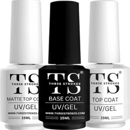 thr3e strokes Gel Nail Polish Coats, 3 Pcs 15 ml No Wipe Matte & Shiny Top Coat, Long Lasting Clear High Gloss and Matte Effects DIY at Home (UV LIGHT REQUIRED) Glossy Finish-picture-11