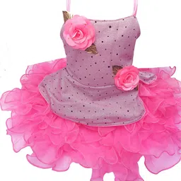 VILLATA FASHION Kids Girls Pink Semi Sheer Dress-image-35