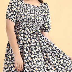PTVIZE Floral Print A-Line Midi Dress image 5