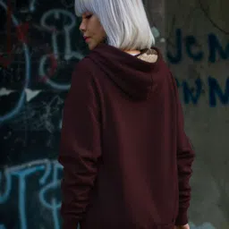 TOGS & TERRE Women Typography Printed Hooded Sweatshirt image 3