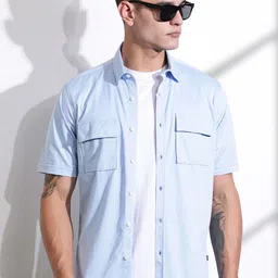 Thomas Scott Men Classic Slim Fit Spread Collar Solid Cotton Casual Shirt-picture-24