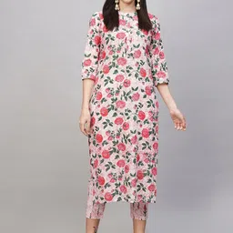 Anni Designer Floral Printed Band Collar Straight Kurta With Trouser-picture-23