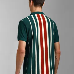 Louis Philippe Sport Men Striped Polo Collar Cotton Slim Fit T-shirt image 4