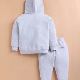 KIDZELLO Boys Solid Hooded Sweatshirt with Joggers image 3