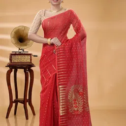 SRILOK Woven Design Zari Jamdani Saree-picture-19