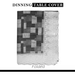 Aura Grey Geometric Printed Waterproof 6-Seater Rectangle 1.52 m x 2.3 m PVC Table Cover image 5