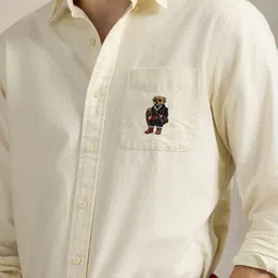 Polo Ralph Lauren Polo Bear Printed Custom Fit Button-Down Collar Oxford Shirt image 5