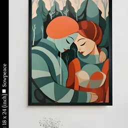 SOWPEACE Orange & Blue 1 Piece Canvas Other Wall Paintings-image-41