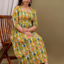 Moda Rapido Women Floral Printed Thread Work Maternity Anarkali Kurta image 5