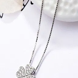Jewelgenics Women Silver-Plated Contemporary Pendant With Chain image 3