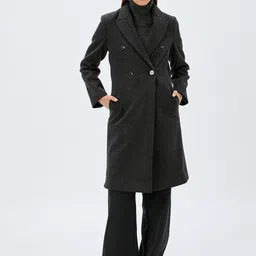 Koton Women Notched Lapel Double-Breasted Overcoat image 1