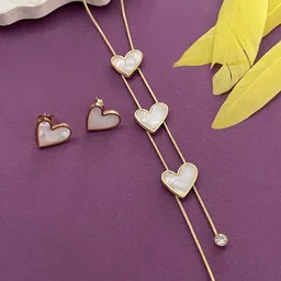 Digital Dress Room Gold-Plated Triple Heart Jewellery Set-picture-17