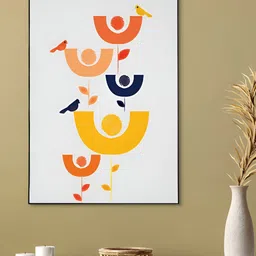 nestroots White & Yellow 1 Piece Canvas Abstract Wall Paintings-picture-23