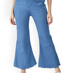 NEUNK Women Comfort Flared Clean Look High-Rise No Fade Stretchable Cropped Jeans-picture-10