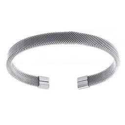 VAGHBHATT Stainless Steel Sterling Silver Cuff Bracelet image 3