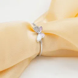 TASSYA 925 Sterling Silver-Plated Stone-Studded Finger Ring-picture-29