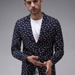 SHOWOFFFF Printed Slim-Fit Single Breasted Blazer-picture-29