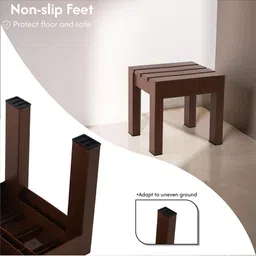 Kuber Industries Brown 2 Pieces Anti Slip Bath Stools image 2