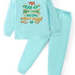 BLUSHES Kids Typography Printed Pure Cotton Night Suits-picture-17