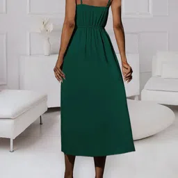 Outzidr Women Shoulder Straps Fit & Flare Dress image 3