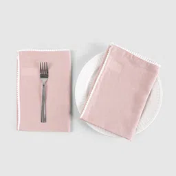 fingercraft Pack Of 6 Pink Cotton Table Napkin image 3