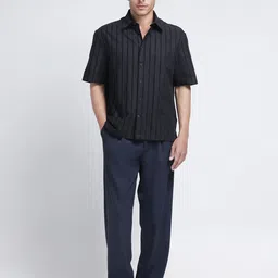 RARE RABBIT Men Comfort Fit Vertical Striped Spread Collar Cotton Casual Shirt-picture-18