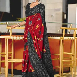 KALINI Colourblocked Designer Block Print Saree-picture-12