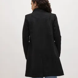 The Roadster Life Co. Suede Finish Peter Pan Collar Single-Breasted Overcoat image 3