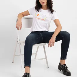 levi's Women's 710 Blue Skinny Fit Mid Rise Jeans-picture-24